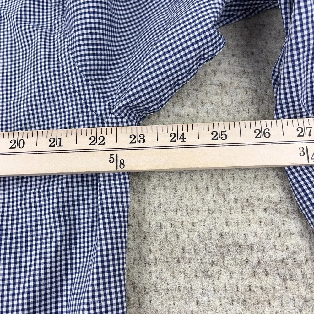 Brooks Brothers Shirt Men Medium Blue Button Up Madison Check Plaid Poplin - Picture 10 of 12